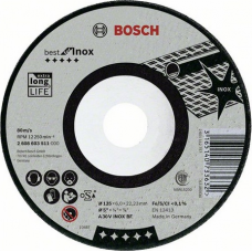 Шлифовальный круг по нержавеющей стали BOSCH 115х7х22 мм A 30 V INOX BF Best for Inox (2608603510)