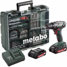 Дрель-шуруповерт аккумуляторная METABO BS 18 2x2,0 Ач, с набором оснастки (602207880)