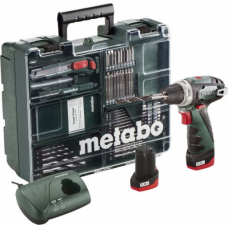 Дрель-шуруповерт аккумуляторная METABO PowerMaxx BS Basic Set, 2x2,0Ач с набором оснастки (600080880)