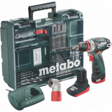 Дрель-шуруповерт аккумуляторная METABO PowerMaxx BS Quick Pro с набором оснастки (600157880)