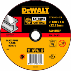 Отрезной круг по металлу DeWALT 180х1.6x22.2 мм Extreme DT43501-XJ (179376)