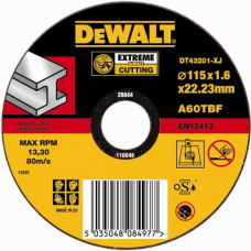 Отрезной круг по металлу DeWALT 115х1.6x22.2 мм Extreme DT43201-XJ (179374)