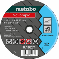 Отрезной круг по нержавеющей стали METABO 230x1,9x22,23 мм A46T Novorapid (616274000)