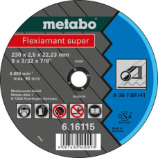 Отрезной круг по нержавеющей стали METABO 125x2,0x22,23 мм А36Т Flexiamant S (616107000)