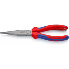 Круглогубцы с плоскими губками и режущими кромками KNIPEX 2612200T 200 мм со страховочным креплением (KN-2612200T)